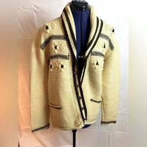 Vintage hand knit, chunky cardigan sweater